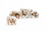 Rose Dice Set - 7 dice - transparent
