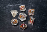 Rose Dice Set - 7 dice - transparent