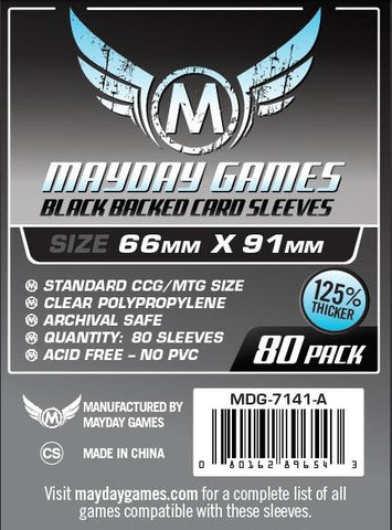 Mayday 咭套<br>66 x 91mm Black<br>MDG-7141-A<br>加厚 (80 個一包)