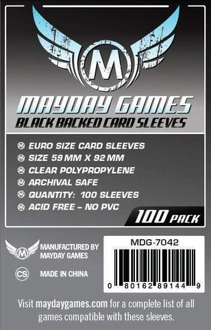 Mayday Sleeves<br>59 x 92mm Black<br>MDG-7042<br>Standard (100 Sleeves)